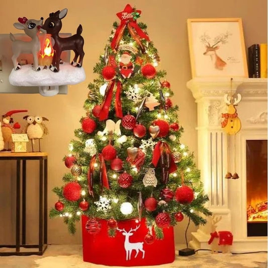 🔥Christmas Sale-3D Snowman Campfire Night Light,Christmas Eve Campfire Flickering Night Light