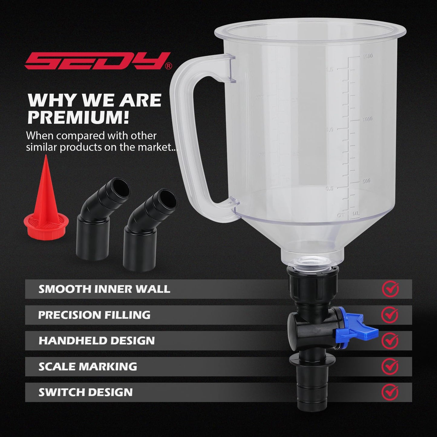 🔥47% OFF - 17-Piece Engine Oil Funnel Set, 1.36 qt Automotive Oil Funnel Kit with 12 Adapters
