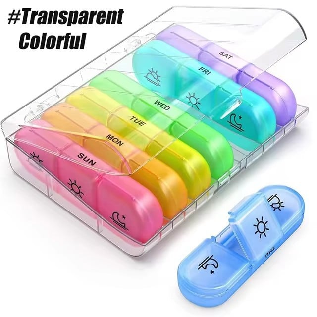 Portable Travel Pill Organizer,7-Day Pill Box