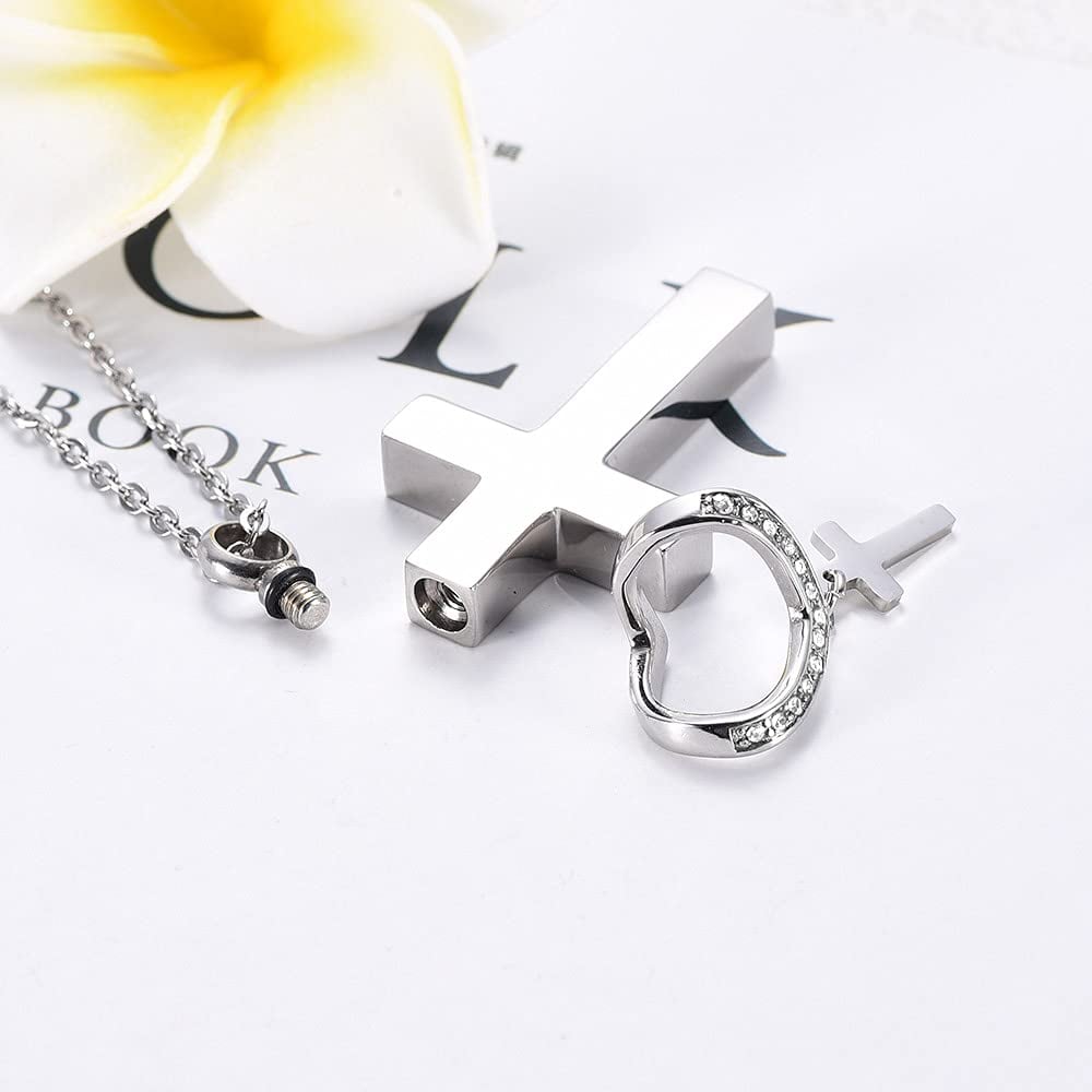 Cremation Jewelry for Ashes – Cross Urn Necklace Pendant ⚱️✝️