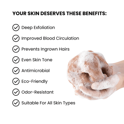 48% OFF 🔥✨ Exfoliating Net Sponge(with Lemon Turmeric & Kojic Acid Brighetning Soap )