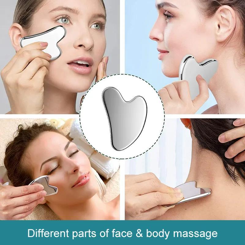 💆‍♀️ Transform Your Skincare Routine✨ Kitsch Stainless Steel Gua Sha Tool - For Glowing, Stress-Free Skin!