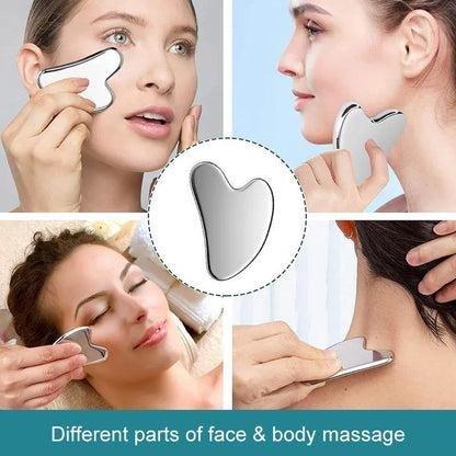 💆‍♀️ Transform Your Skincare Routine✨ Kitsch Stainless Steel Gua Sha Tool - For Glowing, Stress-Free Skin!