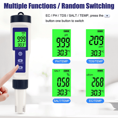 ✨🔥7-in-1 Digital Pool Salt & pH Tester