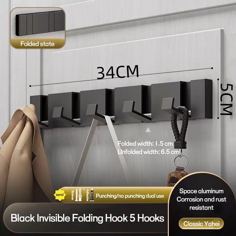 🔥2025 New Arrival👍🏻Folding Hideaway Towel Hanger Hooks Wall Mounted