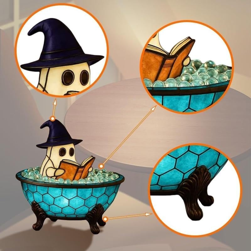3D Physical Ghost Bubble Bath Lamp, Halloween Ghost Night Light, Cute LED Lamp for Bathroom Decor