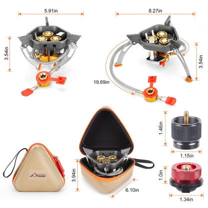 🔥49% OFF🌟9900W/7200W Windproof Camping Stove, Camping Gas Stove with Piezo Ignition