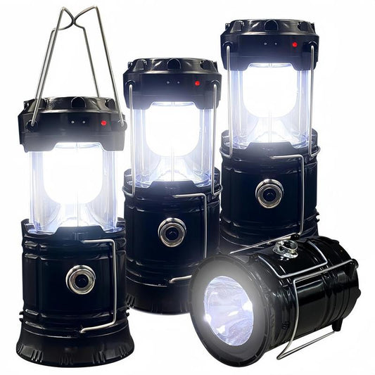 Collapsible Portable LED Camping Lantern Lightweight Waterproof Solar USB Rechargeable Flashlight