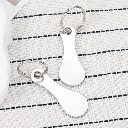 2 Pieces Stainless Steel Shopping Trolley Token Keyrings