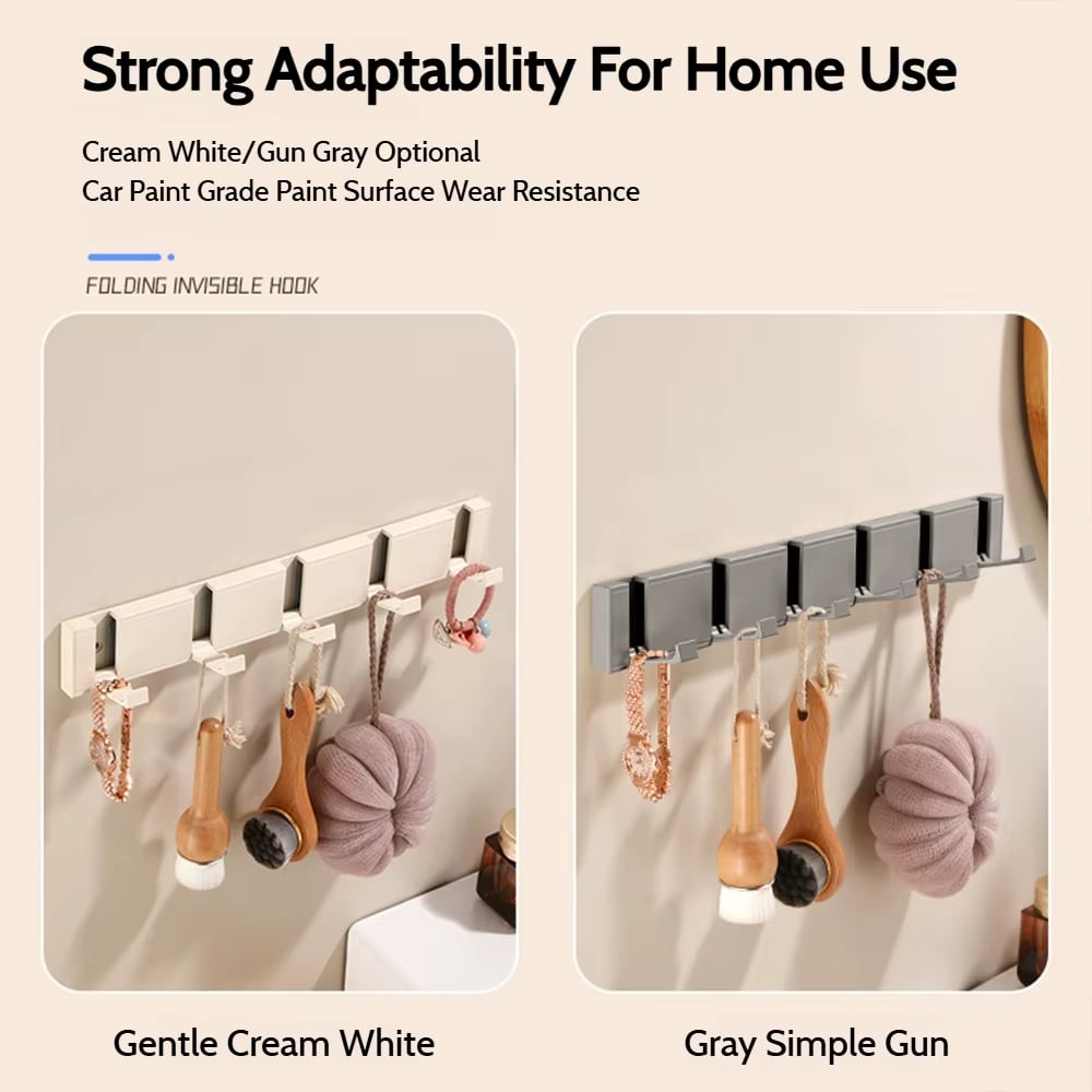 🔥2025 New Arrival👍🏻Folding Hideaway Towel Hanger Hooks Wall Mounted