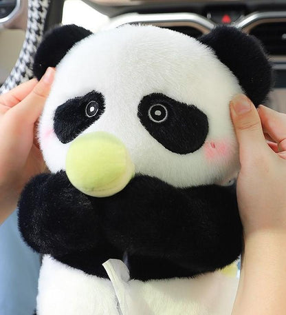 Cute Plush 2 in 1 Car Tissue Box and Trash Can