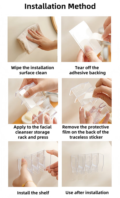 Punch-Free Storage Rack Toiletries Clip