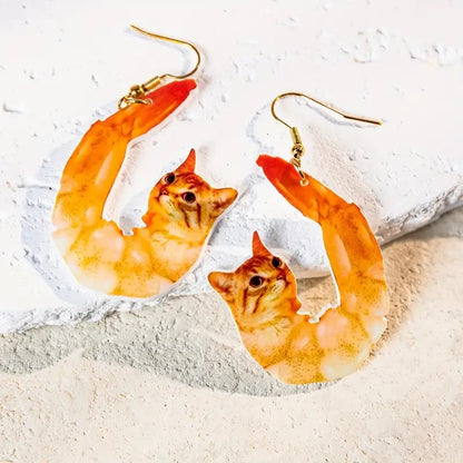 🦐😺Shrimp Meowgic Earrings