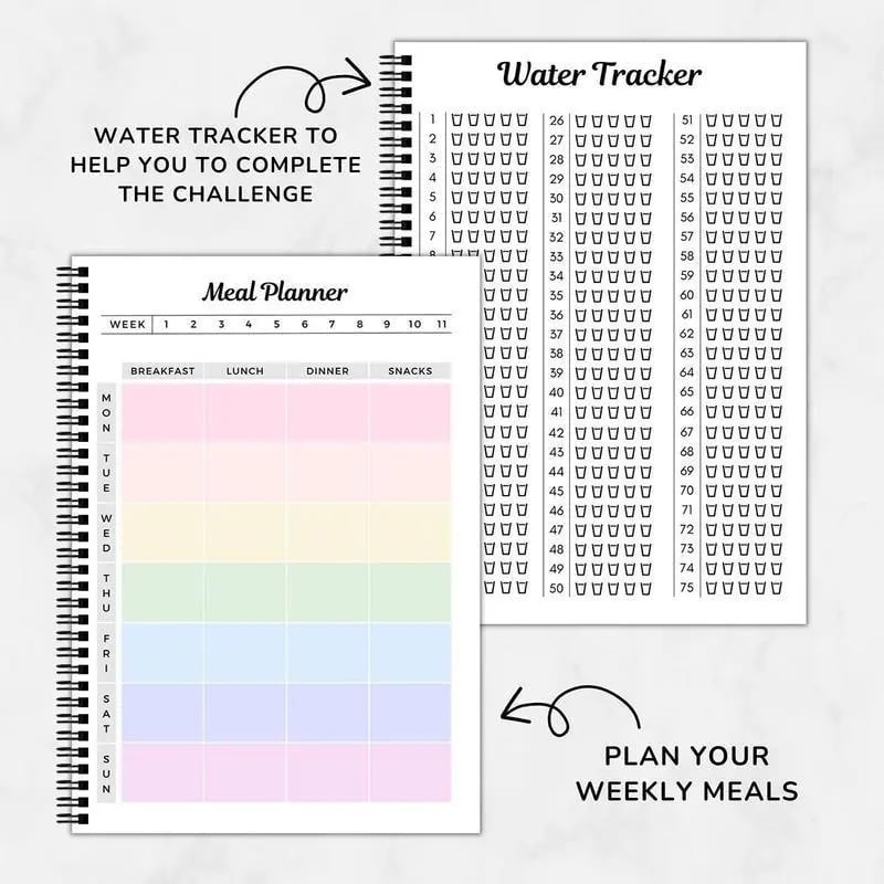 🔥75 Day Goal Challenge Planner Notebook