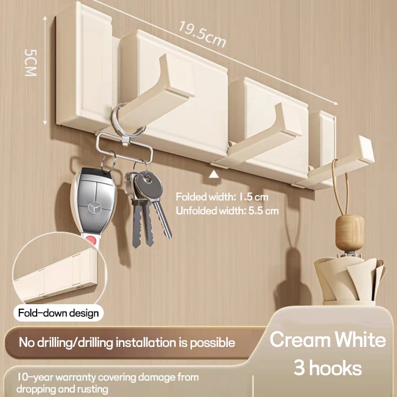 🔥2025 New Arrival👍🏻Folding Hideaway Towel Hanger Hooks Wall Mounted