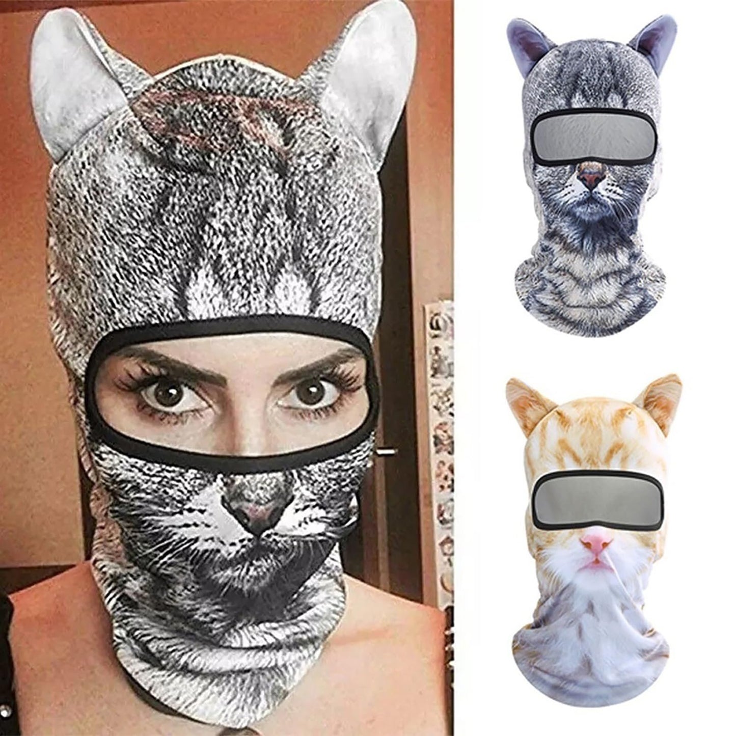 Cute Windproof Cat Balaclava with Ears