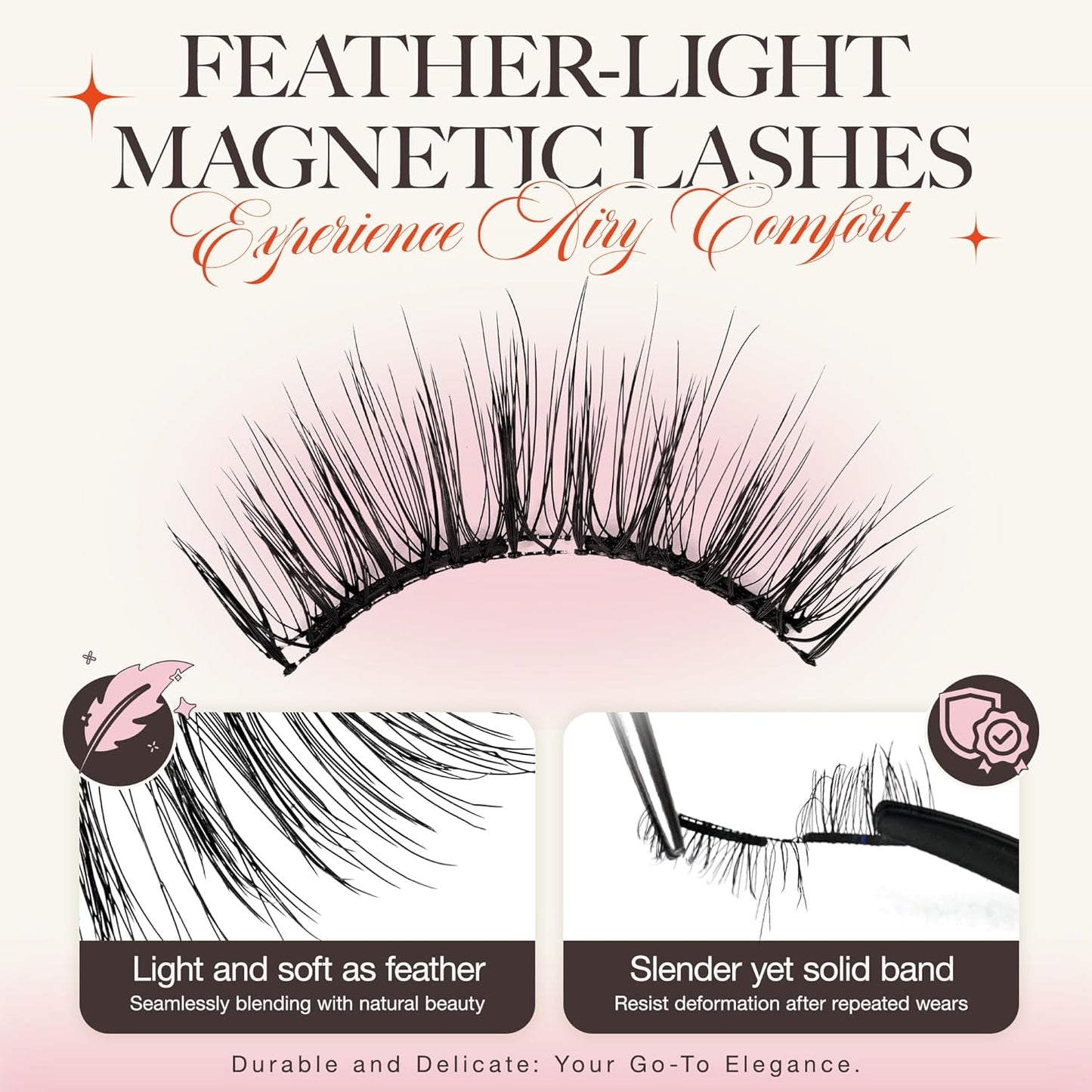 Reusable Magnetic Eyelashes with Applicator