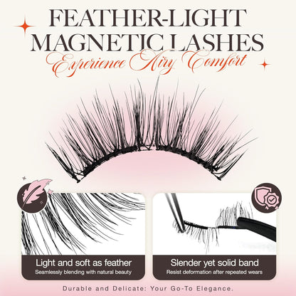 Reusable Magnetic Eyelashes with Applicator