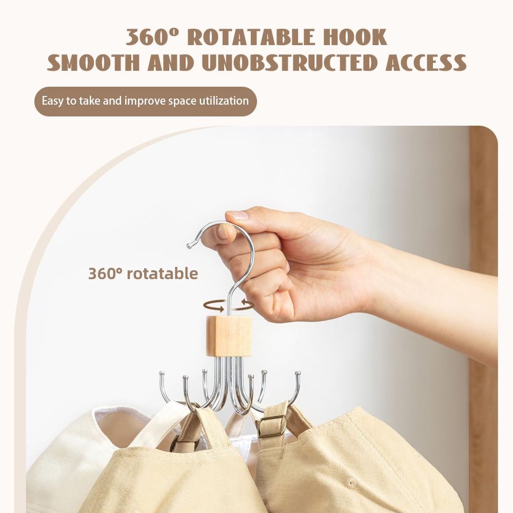 🏆Flash Sale⚡ 50K+ SOLD! Almo360° Rotating 6-Claw Multi-Function Hook – Space-Saving Hanger for Clothes, Hats, Scarves, Belts & More