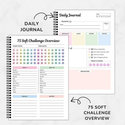 🔥75 Day Goal Challenge Planner Notebook