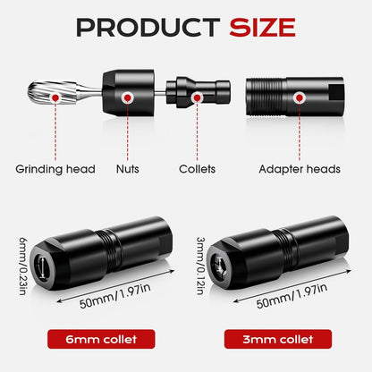 🔥3MM & 6MM (1/8" & 1/4") Angle Grinder to Straight Grinder Adapter