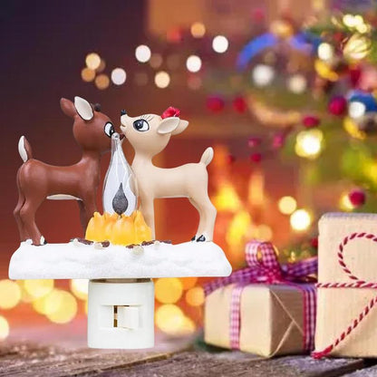 🔥Christmas Sale-3D Snowman Campfire Night Light,Christmas Eve Campfire Flickering Night Light