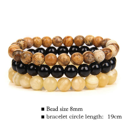 🎁Triple Crystal Bracelet Set – 8mm Tiger’s Eye, Obsidian, Amethyst, Apatite, Rose Quartz & Hematite