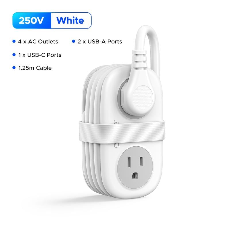 🔥7 in 1  Power Strip, ORICO 4 Outlets 3 USB Ports