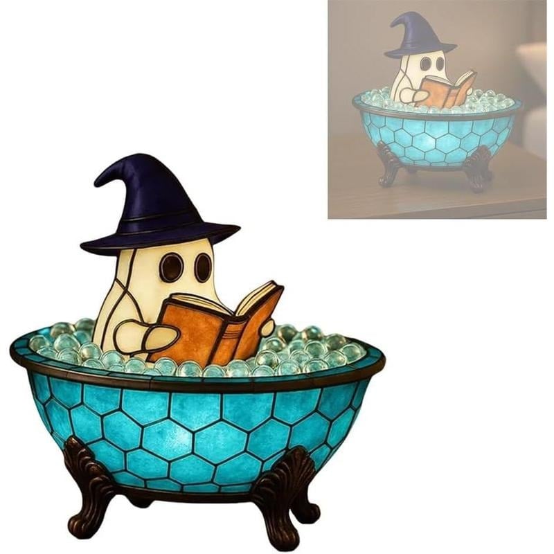 3D Physical Ghost Bubble Bath Lamp, Halloween Ghost Night Light, Cute LED Lamp for Bathroom Decor