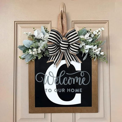Letter & Leaf Design Door Hanger