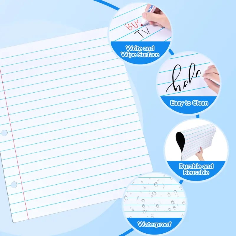 🔥Giant Magnetic Dry Erase Notebook Paper – Reusable Writing Board for Kids & Classrooms