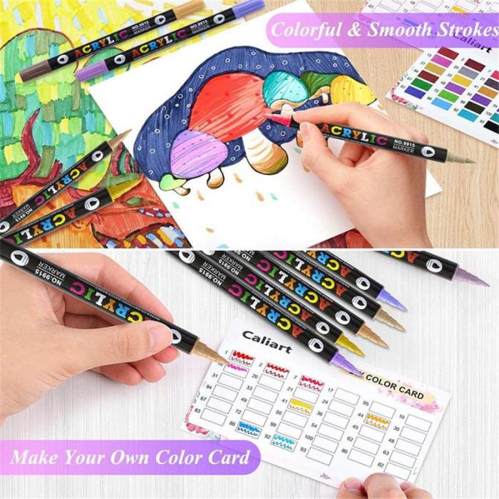 🔥Last Day Promotion-49% OFF - Dual Tip Acrylic Paint Pen Marker - 24/48/72/120 Colours