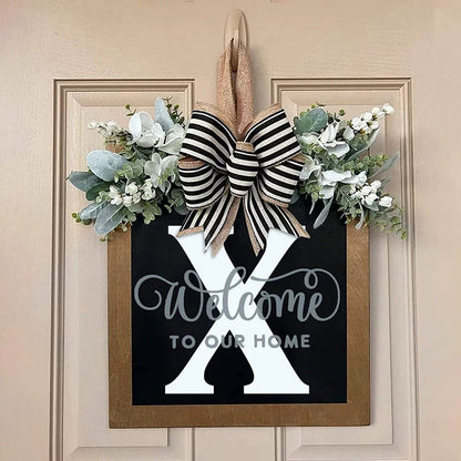 Letter & Leaf Design Door Hanger