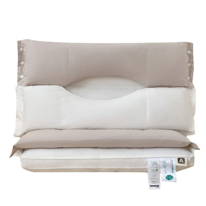 Flixsleeps Cotton Neck Pillow Sleeping Pillow Double-layer Removable Pillow Core