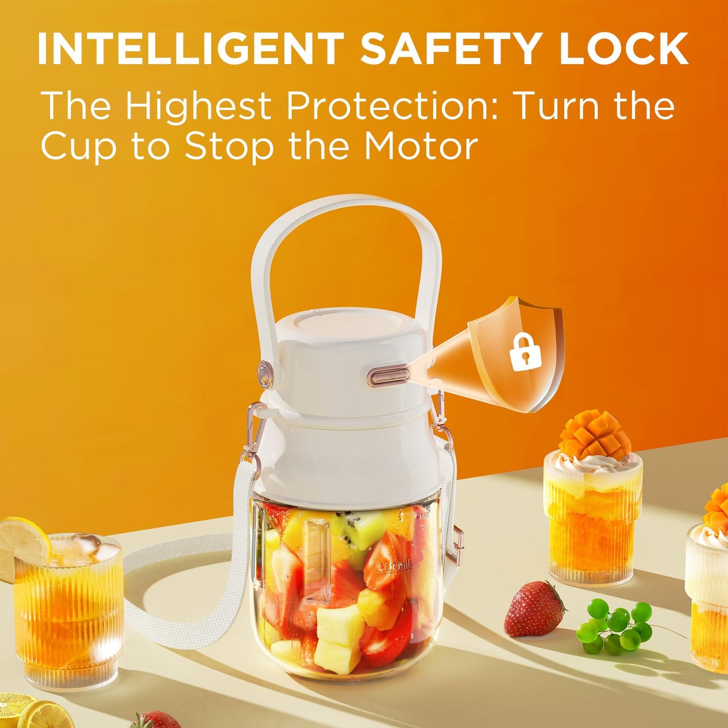 Portable Blender for Shakes and Smoothies with 27oz Cup and Lid
