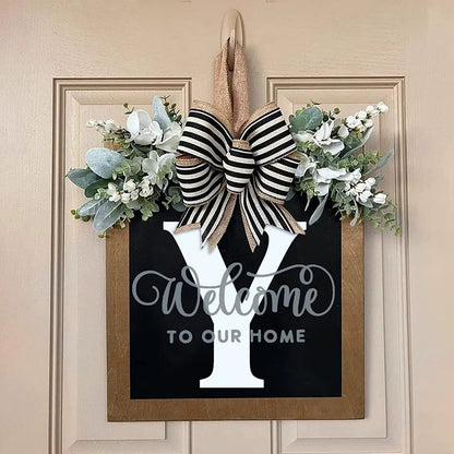Letter & Leaf Design Door Hanger