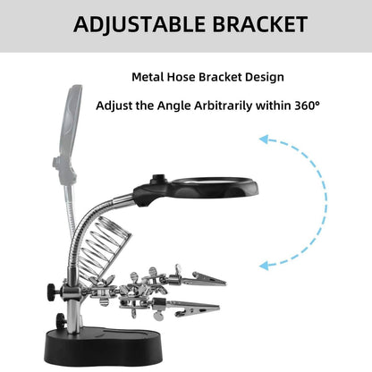 🔍 Adjustable LED Magnifying Glass Soldering Station – Hands-Free Precision Made Easy! 💡