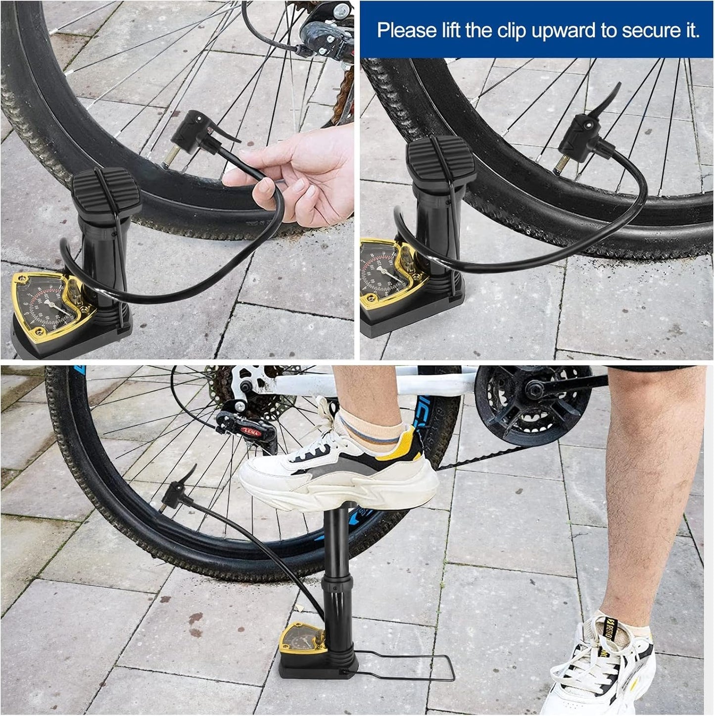 🎁49% OFF🔥Bike Pump | Foot-Operated Cycle Pump with Pressure Gauge🚴‍♂️