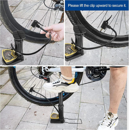 🎁49% OFF🔥Bike Pump | Foot-Operated Cycle Pump with Pressure Gauge🚴‍♂️