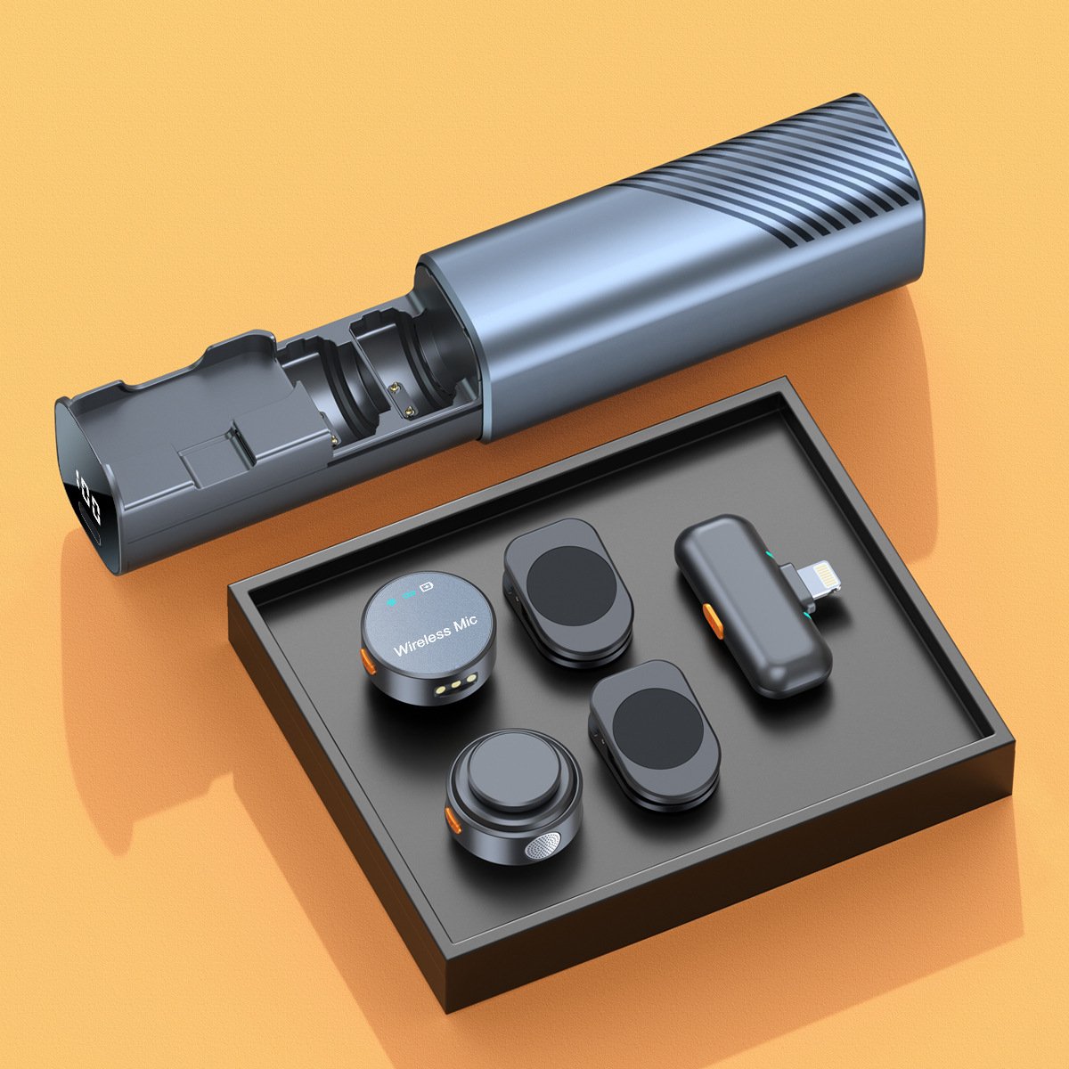 Magic Wireless Mini Microphones for iPhone/Android, 4 Form-in-1 Mic, 7g Lightweight, AI Noise Reduction, 48kHz/24bit, APP Control, 328ft Range, Microphone for Recording