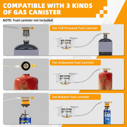 🔥49% OFF🌟9900W/7200W Windproof Camping Stove, Camping Gas Stove with Piezo Ignition