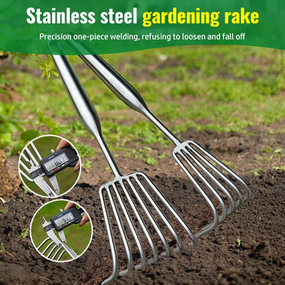 Multifunctional Stainless Steel Garden Planting Rake